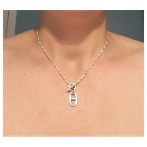 collier argent maille marine hermes|Colliers Hermès en Argent pour Femme .